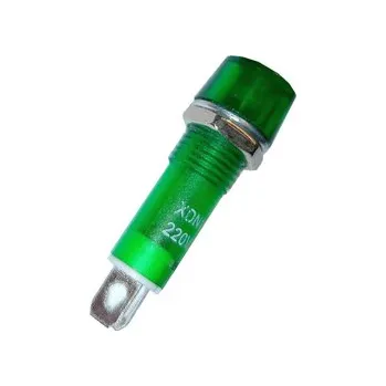 Polovodič Kontrolka 230V s doutnavkou XDN1, zelená do otvoru 10mm