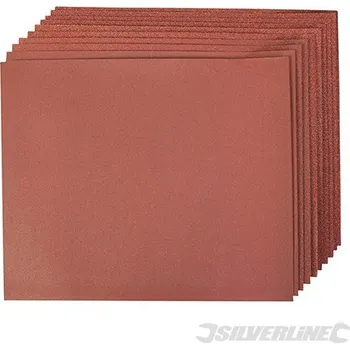Brusný papír Silverline | Brusný papír Aluminium Oxide arch 10 ks - 4 x 60, 2 x 80, 120, 240G 696982