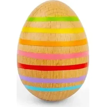 Hudební nástroj pro děti Bigjigs Toys Dřevěné hudební vejce pruhované