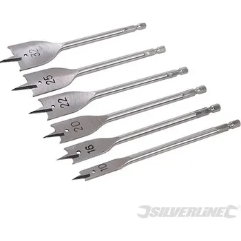 Silverline | Sada plochých frézovacích vrtáků do dřeva - 6 dílů - 10 - 32mm 282566