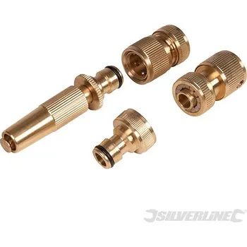 Auto-moto Silverline | Sada mosazných hadicových přípojek - 4 díly - 4pce 793753
