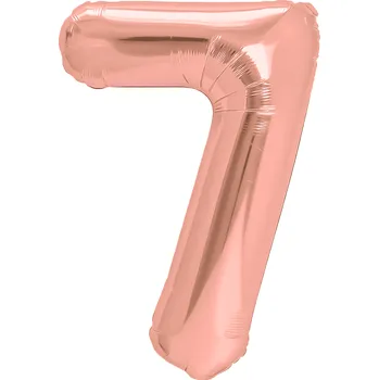 Balónek Fóliový narozeninový balón číslo 7 rose gold - 100 cm velký balón na oslavu