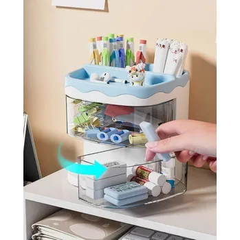 Úložný box Organizér/box se zásuvkami - modrý