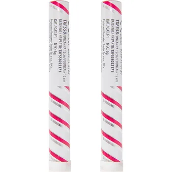 Party dekorace Fontána na dort bílá s růžovo-stříbrnými proužky 12 cm, 2 ks