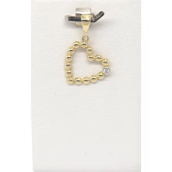 Přívěsek Přívěšek srdíčko se zirkonem, 0,80 g, Au 585
