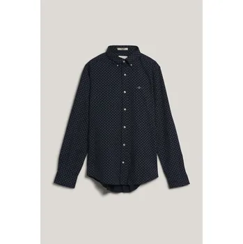 Pánské oblečení KOŠILE GANT SLIM MICRO PRINT SHIRT EVENING BLUE