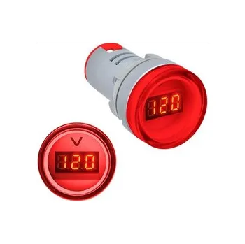 Voltmetr panelový AD16-22DSV, MP 60-500VAC, červený