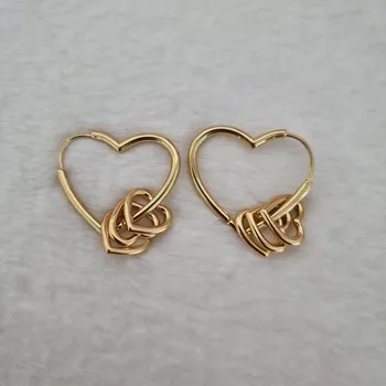 Náušnice Stříbrné náušnice srdce Amor - Zlacené