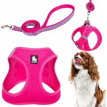 Vodítko pro psa Lehké kšíry + vodítko pro malého psa a kočku Truelove Mini Mesh růžové XS