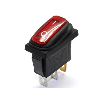 vypínač KCD3-R 16A 250V ON-ON IP65 červený