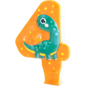 Dortová svíčka Narozeninová svíčka dinosaurus číslo 4, 8 cm