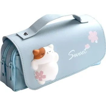 Penál Penál multifunkční, dvoukomorový, modrý