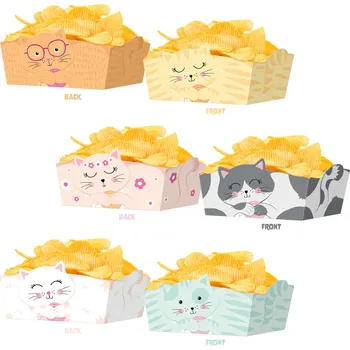 Dárková krabička Krabička na chipsy Kočičky 15x10 cm, sada 3 ks