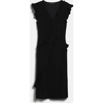 Dámské šaty ŠATY KARL LAGERFELD RUFFLE JERSEY DRESS BLACK