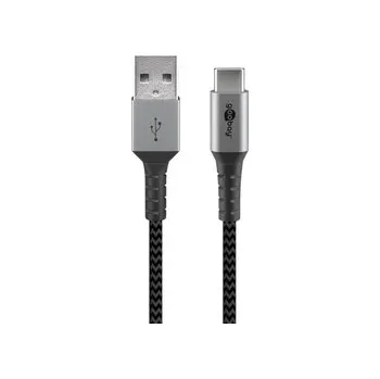 Datový kabel Goobay TEXTIL USB-C - USB-A 2.0 kabel 2m