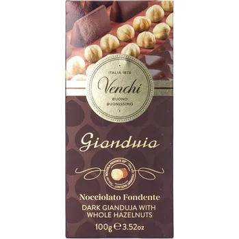 Čokoláda Venchi Gianduia hořká čokoláda s lískovými ořechy