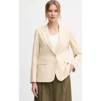 Dámské sako Sako s příměsí lnu Weekend Max Mara béžová barva, 2515041062600 12X, vel. 34