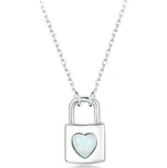 Stříbrný náhrdelník zámeček s opálem Lock