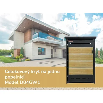 Přístřešek na popelnici Přístřešek na popelnici D04GW1, celokovový kryt, antracit/hnědý - N