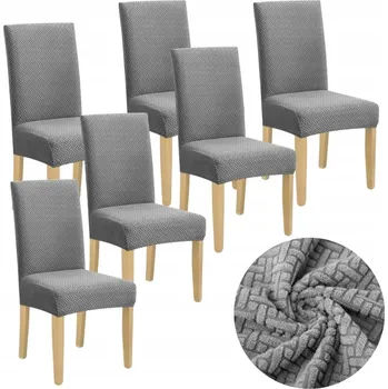 Potah na židli Potah na židli Ubieramy-meble šedý žakár 6 ks