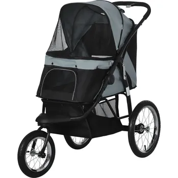 Kočárek pro psa PawHut Jogger kočárek pro psy se třemi koly 111 x 58 x 107 cm