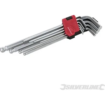 Klíč Silverline | Sada šestihranných metrických klíčů s kuličkou, profi - 9 dílů - 1.5 - 10mm 675323