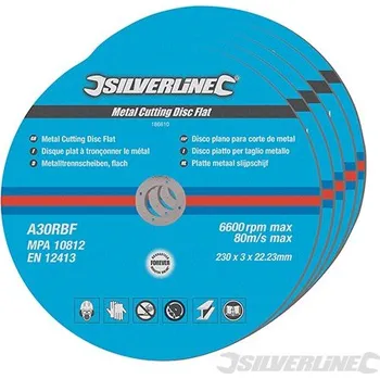 Řezný kotouč Silverline | Řezný kotouč na kámen, plochý - 5 kusů - 230 x 3 x 22.23mm 186810