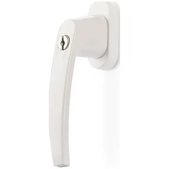 Okenní klika Okenní klika hliník bílá uzamyk. 40mm, 1 ks