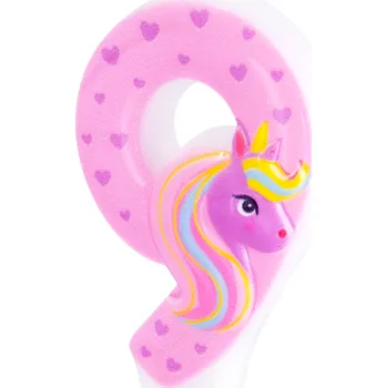 Dortová svíčka Narozeninová svíčka na dort Jednorožec číslo 9