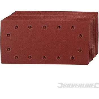 Brusný papír Silverline | Brusný papír perforovaný (na 1/2 papíru), se suchým zipem - 10 kusů - 60 Grit 986461