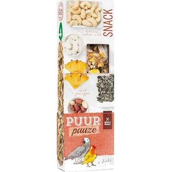 Pamlsek pro psa PUUR pauze pták-tyč. papoušek, ananas+ořechy 140 g