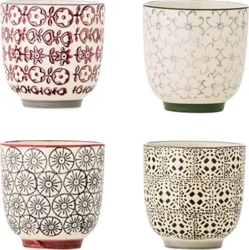 Sada kameninových hrnků Bloomingville Karine, 150 ml, 4ks | béžová, zelená