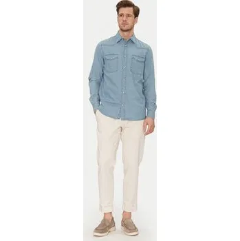 Pánská košile INDICODE džínová košile Ask 20-605 Modrá Slim Fit L