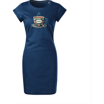 Dámské šaty Šaty Freedom s potiskem - kafíčko, Malfini Barva: 87-půlnoční modrá, Velikost: M