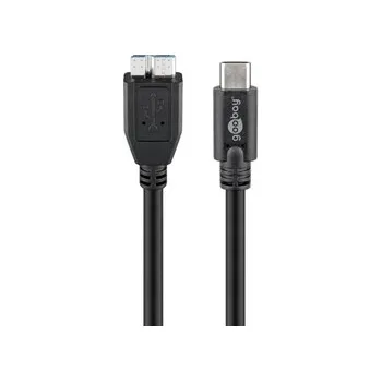 Datový kabel USB-C - USB 3.0 micro-B kabel pro disk. Goobay 0,6m