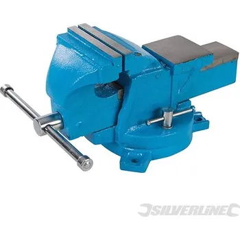 Svěrák Silverline | Dílenský svěrák s otočnou základnou - 100mm (4) 8kg 580468