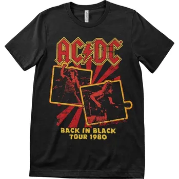 Pánské oblečení AC/DC Tričko Back In Black Tour 1980 Unisex Black XL