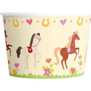 Sklenice Párty pohárky na zmrzlinu s koníky – 6 ks