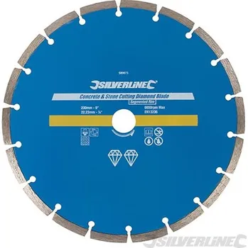 Řezný kotouč Silverline | Diamantový řezný kotouč na beton a kámen - 230 x 22.23mm Segmented Rim 589673