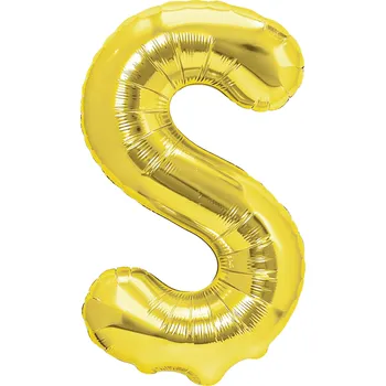 Balónek Zlatý fóliový balón písmeno S 40 cm