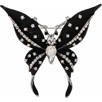 Brož Brož motýl černo stříbrný 1778-4