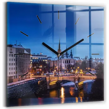 Hodiny Nástěnné hodiny Wallfluent modré 30 cm