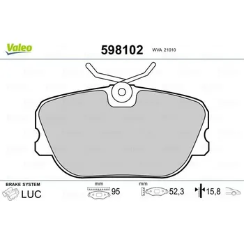 Brzdová destička Sada brzdových destiček, kotoučová brzda VALEO 598102