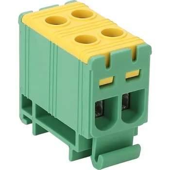 SVORKOVNICE NA DIN LIŠTU žluto-zelená 2 x 1,5 - 16mm2 85 A TRACON FLEAL-16/2ZS