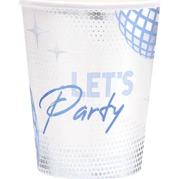 Sklenice Stříbrný párty pohár Disco 220 ml – 6 ks