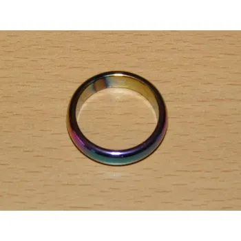 Drahý kámen Hematit pokovený - Prstýnek - průměr 19 mm - kp22