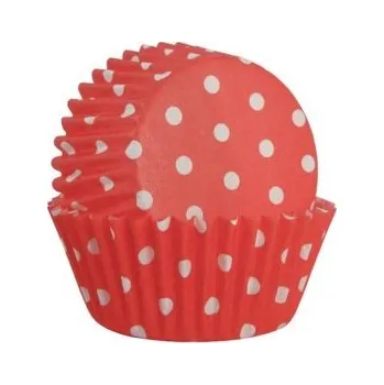 Formička Košíčky na muffiny - červené s puntíky, 60 ks