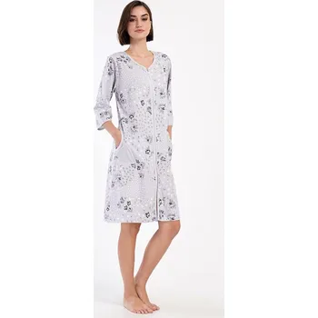 Dámské šaty Dámské domácí šaty s tříčtvrtečním rukávem Matylda - šedá - 4XL