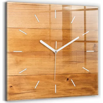 Hodiny Skleněné hodiny s motivem Tichý mechanismus Loft Nástěnné Dřevěná prkna 30x30