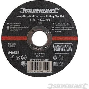 Řezný kotouč Silverline | Výkonný řezný kotouč univerzální, plochý - 115 x 1 x 22.23mm 103672
